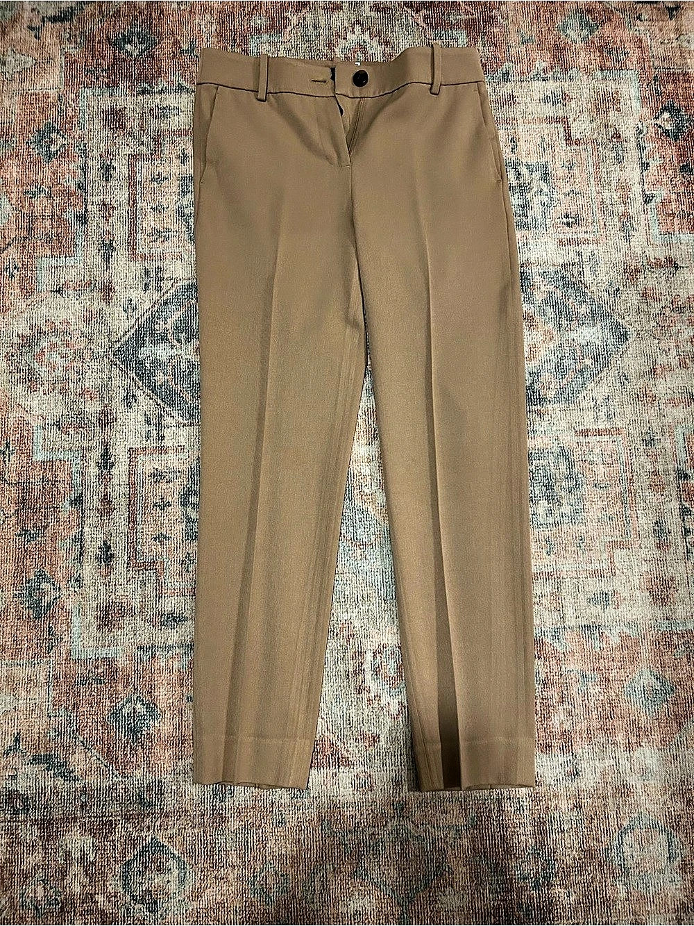 J Crew Straight Leg Trousers in Tan Size 2